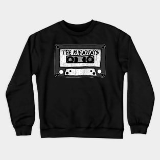 the runaways cassette black and white Crewneck Sweatshirt